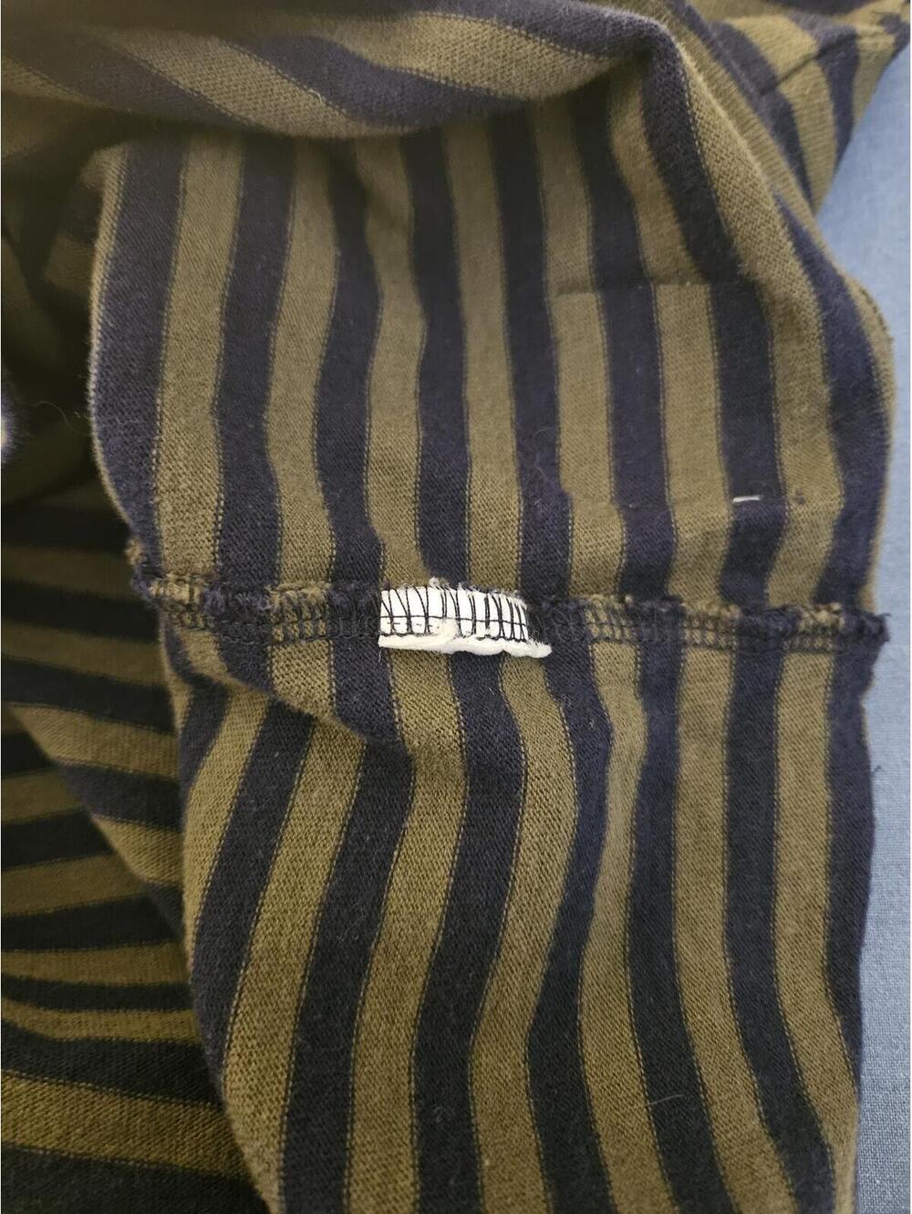 The Stronghold Striped Short Sleeve T-Shirt Size M in Classic Navy and Olive Grn - Picture 5 of 5